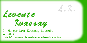 levente kvassay business card